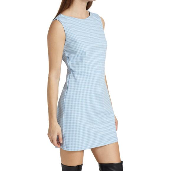 Rachel Comey Siega Checked Sheath Sleeveless Mini Dress Blue White Medium - Picture 12 of 15